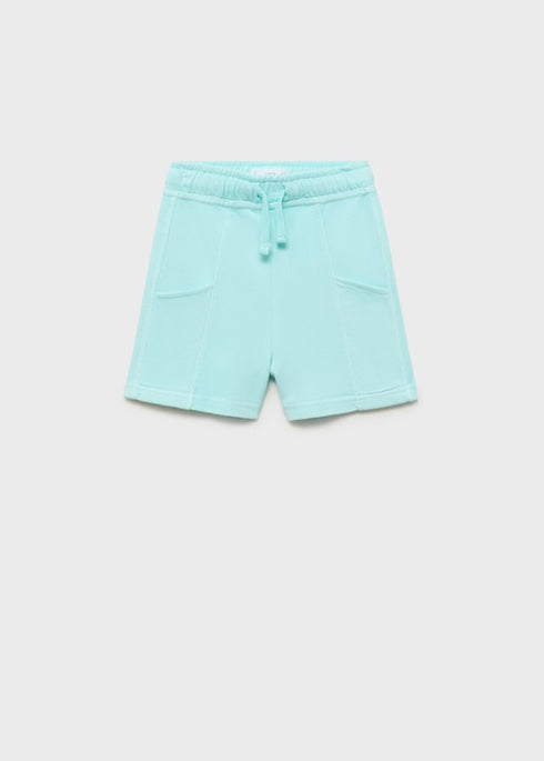 Mango Cotton shorts with elastic waist (Blue)